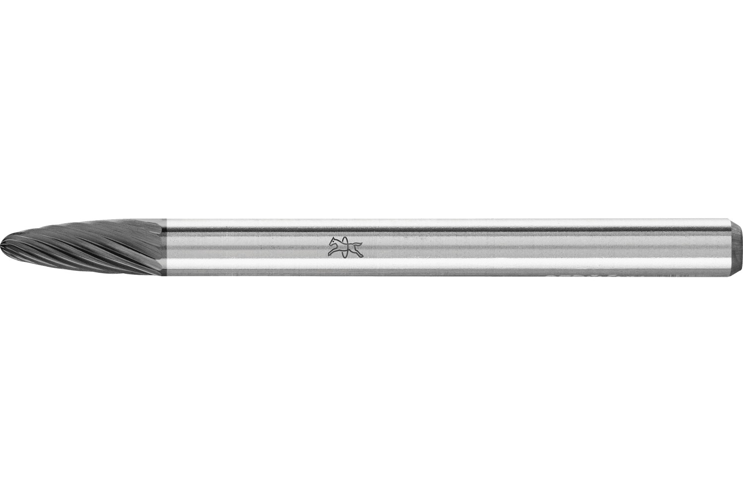 Fresa de metal duro de alto rendimiento forma árbol RBF Ø03x07mm, mango Ø3mm Z3P, recubrimiento HICOAT universal medio, dentado cruzado