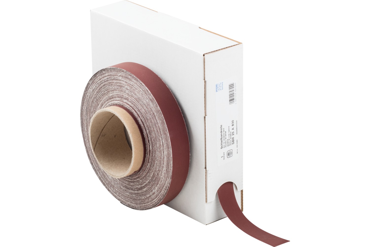 Rollo de lija de corindón, tejido SBR, ancho 25 mm x largo 50 m A800 para aplicación universal