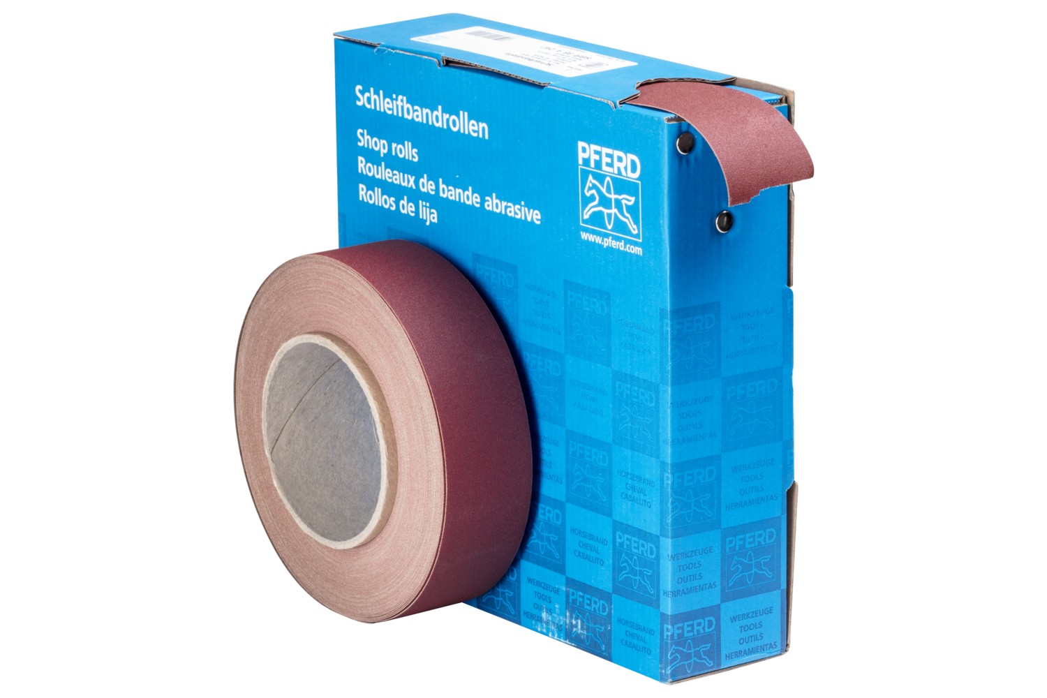 Rollo de lija de corindón, tejido SBR, ancho 38 mm x largo 25m A240 para aplicación universal