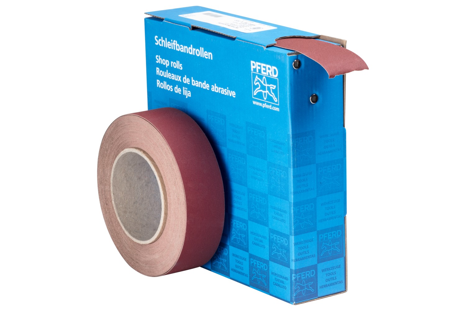 Rollo de lija de corindón, tejido SBR, ancho 38 mm x largo 25m A320 para aplicación universal