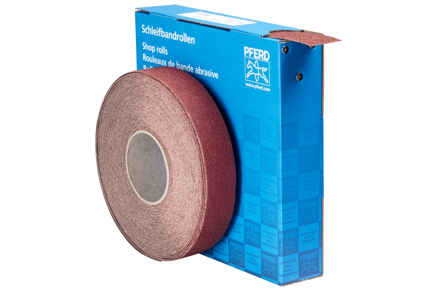 Rollo de lija de corindón, tejido SBR, ancho 38 mm x largo 25m A40 para aplicación universal