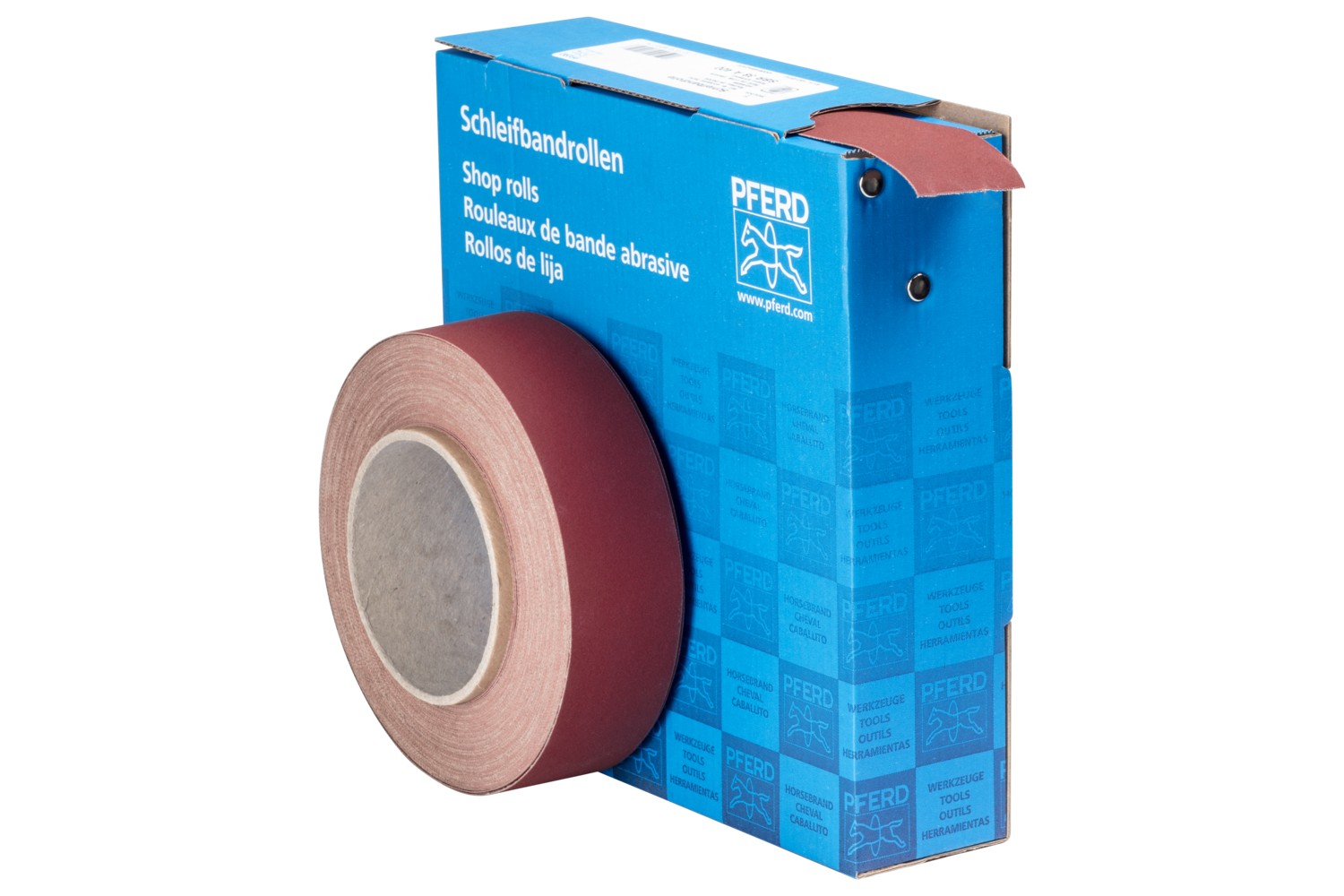 Rollo de lija de corindón, tejido SBR, ancho 38 mm x largo 25m A400 para aplicación universal