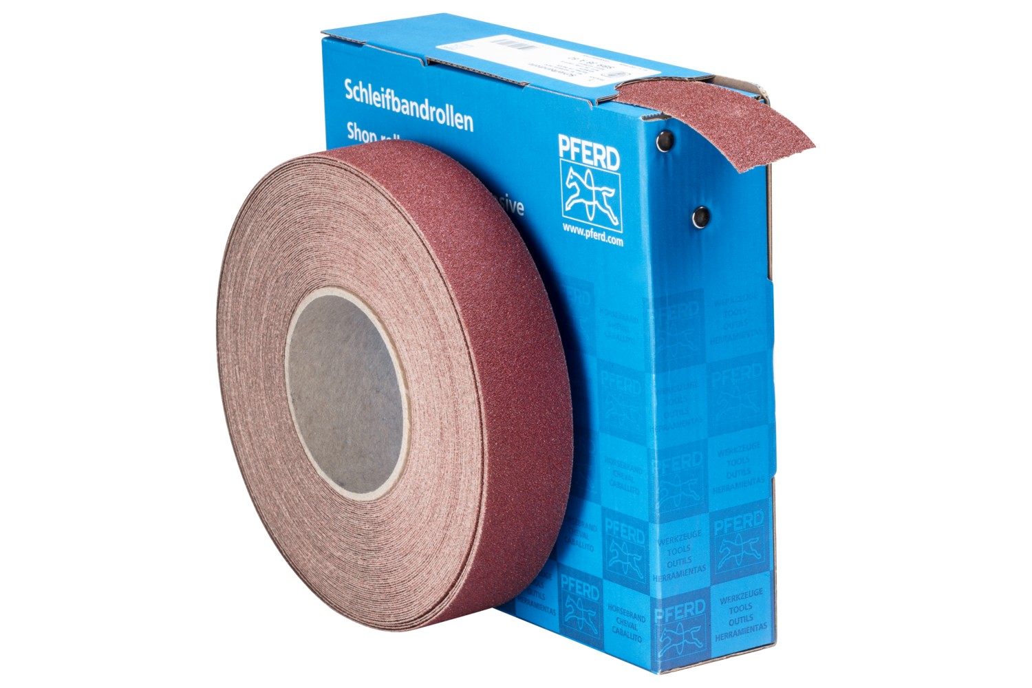 Rollo de lija de corindón, tejido SBR, ancho 38 mm x largo 25m A60 para aplicación universal