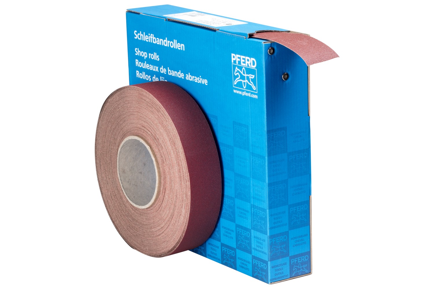 Rollo de lija de corindón, tejido SBR, ancho 40 mm x largo 50 m A150 para aplicación universal