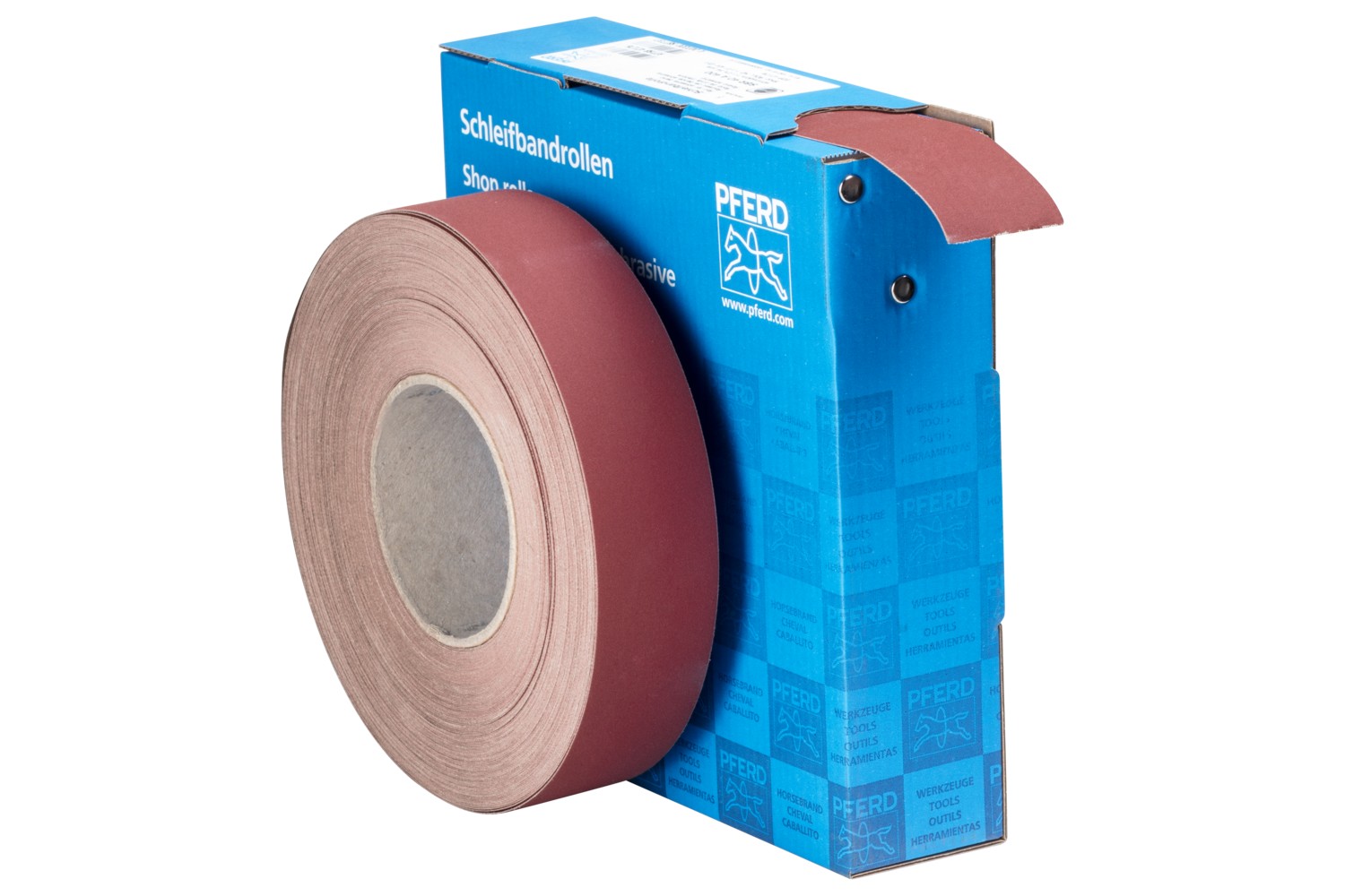 Rollo de lija de corindón, tejido SBR, ancho 40 mm x largo 50 m A400 para aplicación universal