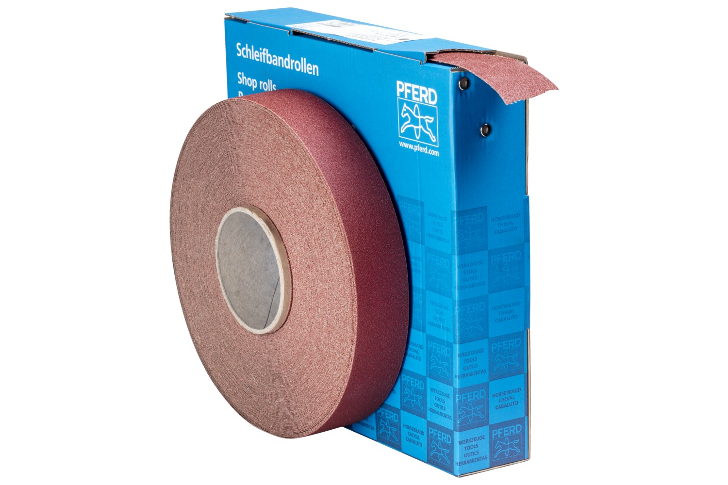 Rollo de lija de corindón, tejido SBR, ancho 40 mm x largo 50 m A80 para aplicación universal