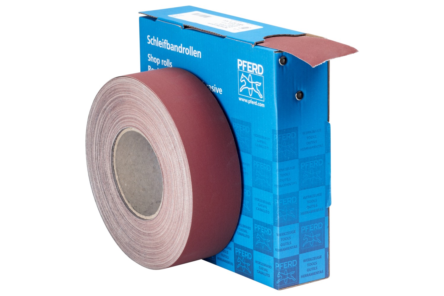 Rollo de lija de corindón, tejido SBR, ancho 50 mm x largo 50 m A600 para aplicación universal