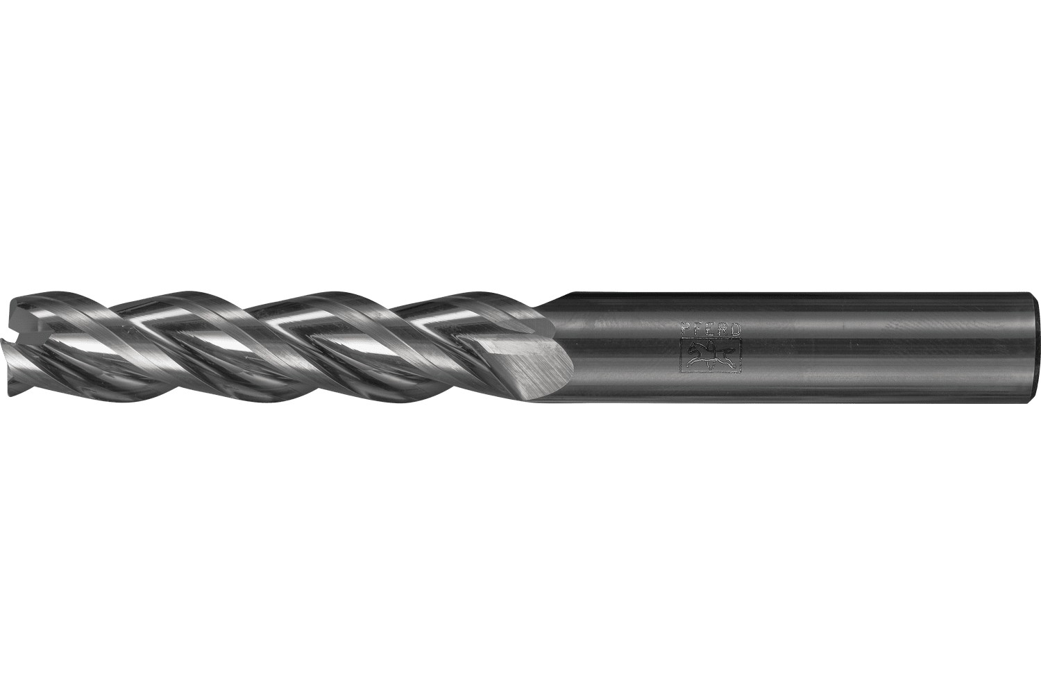 Fresa VHM Ø8 mm, 3 filos, >4xDC, chaflán 0,15 mm, sin recubrimiento, mango HA, Rendimiento en aluminio