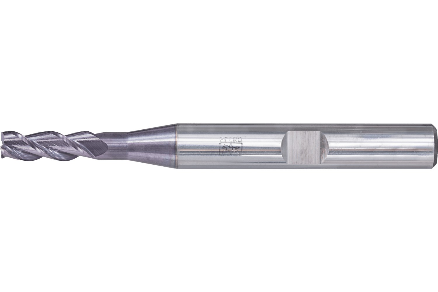 Fresa para esquinas SCM larga, 3 filos Ø 4 mm bisel 45°, TiAlN, mango HB Universal Line, desbaste y afinado de ranuras