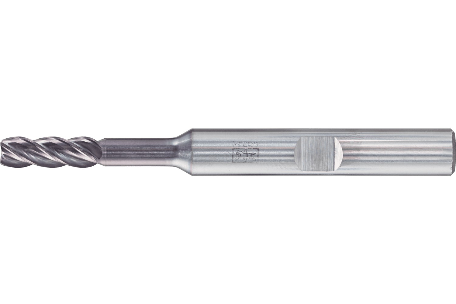 Fresa para esquinas SCM larga, 4 filos Ø 4 mm bisel 45°, TiAlN, mango HB Universal Line, desbaste y afinado de ranuras