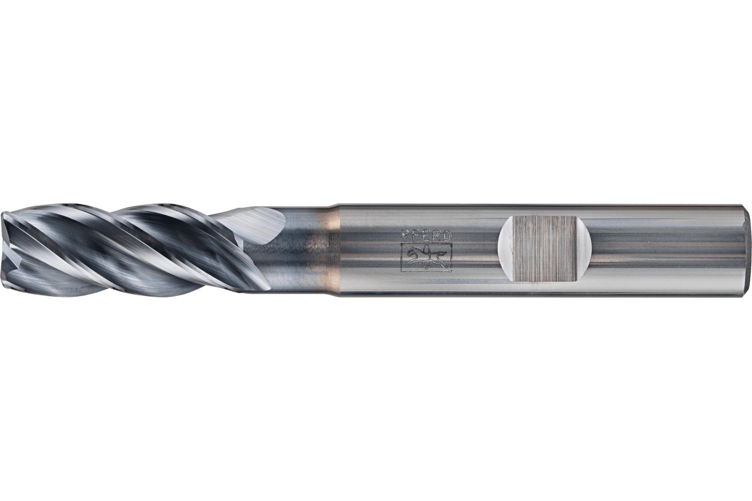 Fresa para esquinas SCM larga, 4 filos Ø 8 mm radio 0,5 mm, TiAlN, mango HB Universal Line, desbaste y afinado de ranuras