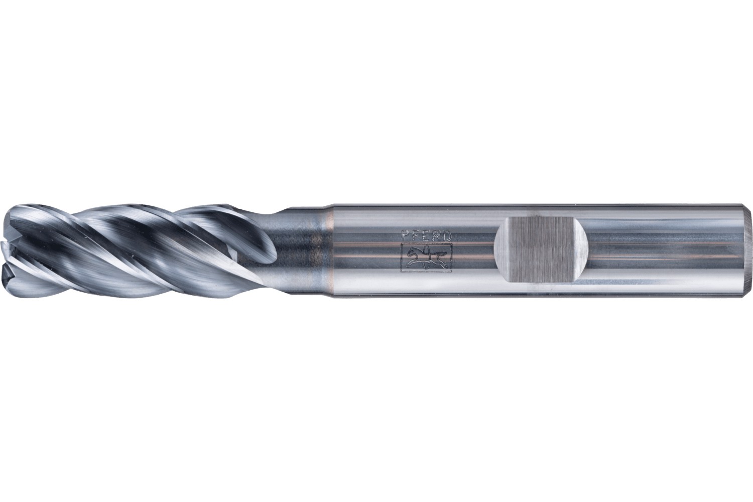 Fresa para esquinas SCM larga, 4 filos Ø 8 mm radio 1,5 mm, TiAlN, mango HB Universal Line, desbaste y afinado de ranuras