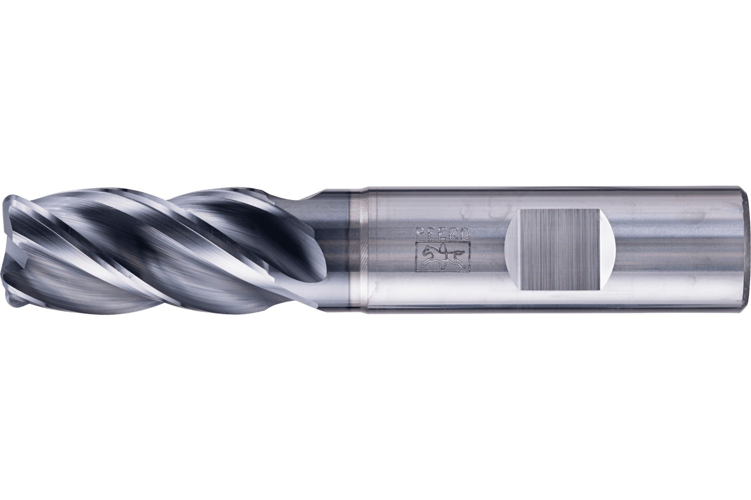 Fresa para esquinas SCM larga, 4 filos Ø 16 mm radio 2,0 mm, TiAlN, mango HB Universal Line, desbaste y afinado de ranuras