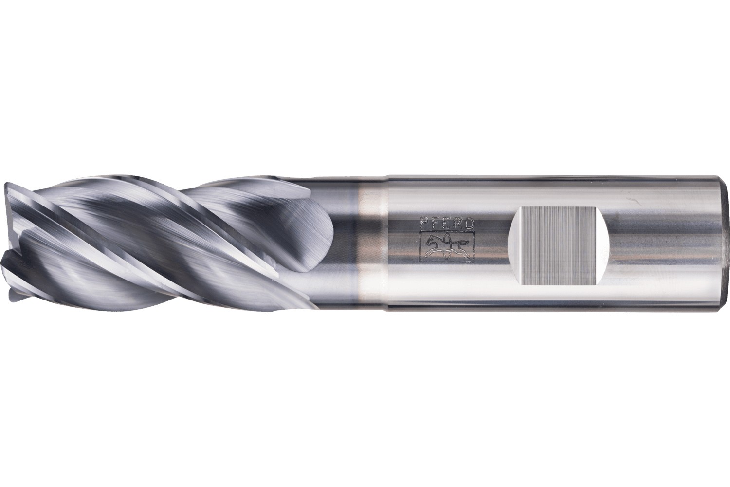 Fresa para esquinas SCM larga, 4 filos Ø 20 mm radio 1,0 mm, TiAlN, mango HB Universal Line, desbaste y afinado de ranuras