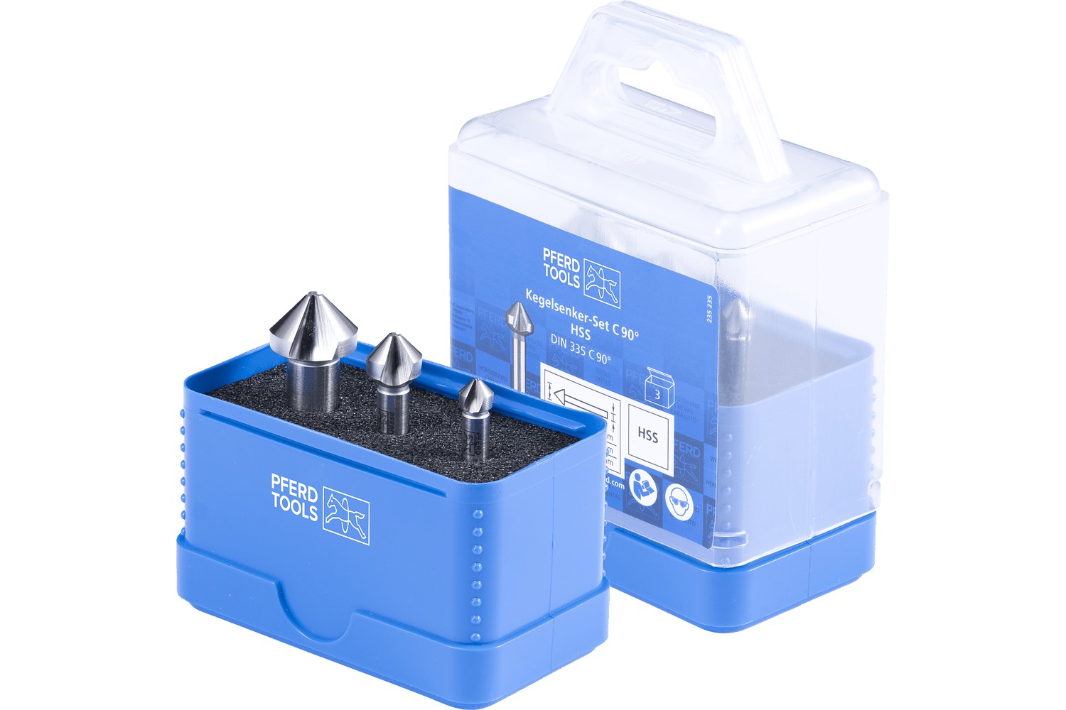 Juego de avellanadores cónicos HSS de 3 piezas, DIN 335 C 90°