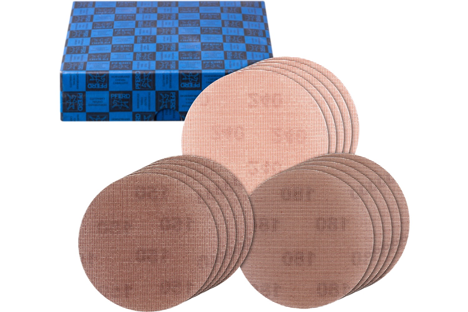 Discos de lija de red de corindón sistema velcro juego fino 15 uds. Ø 150 A150,180,240 con bajo nivel de polvo con lijadora orbital