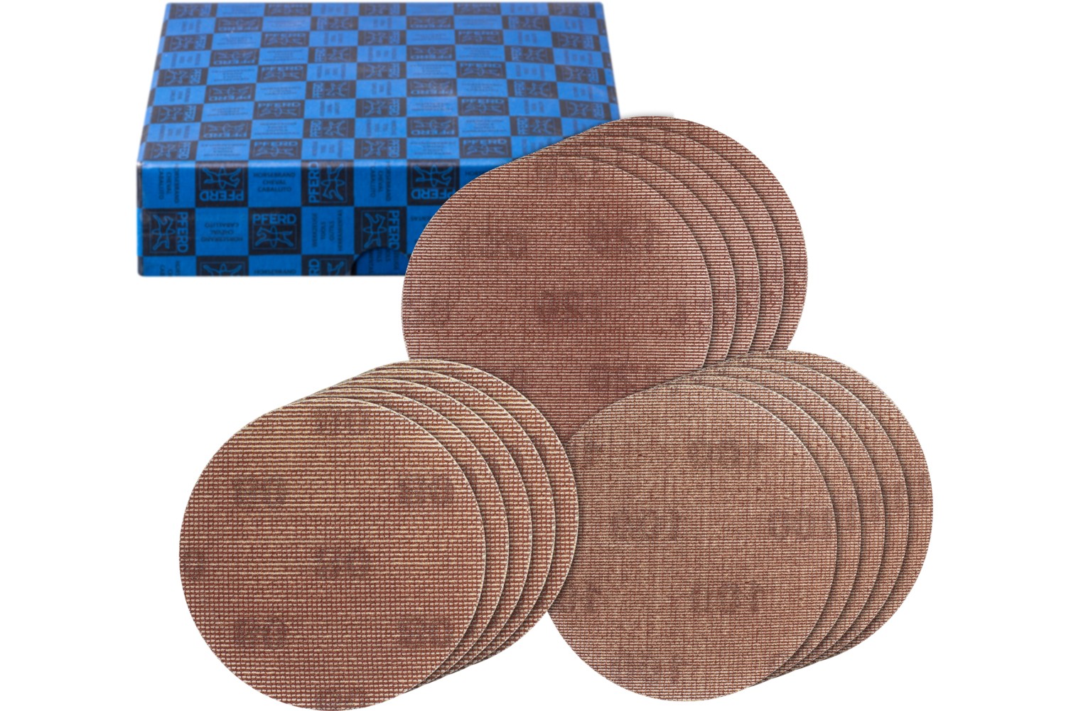 Discos de lija de red sistema velcro juego basto 15 uds. Ø 150 A80,100,120 con bajo nivel de polvo con lijadora orbital