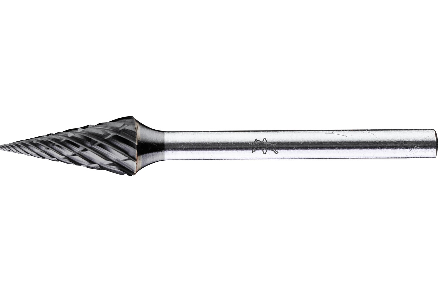 Fresa de metal duro de alto rendimiento ALLROUND forma cónica en punta SKM Ø 06x13 mm, mango Ø 3 mm, recubrimiento HICOAT para acero