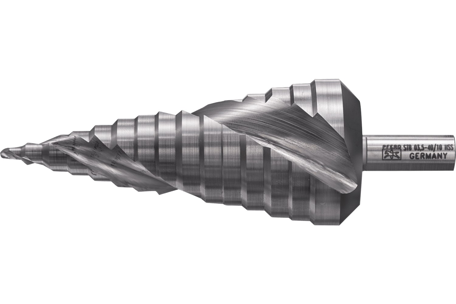 Brocas escalonadas HSS, adaptada a diámetros convencionales de racores roscados para cables