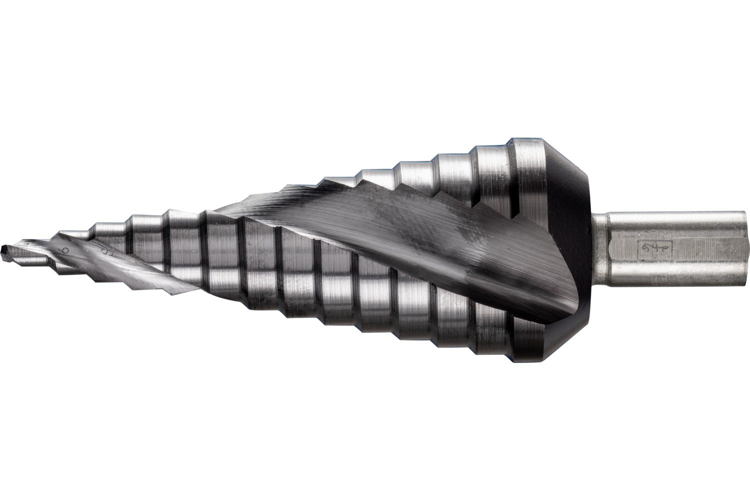 Broca escalonada HSS 14 etapas de perforación Ø 4-30 mm vástago triangular Ø 10 mm revestimiento HICOAT