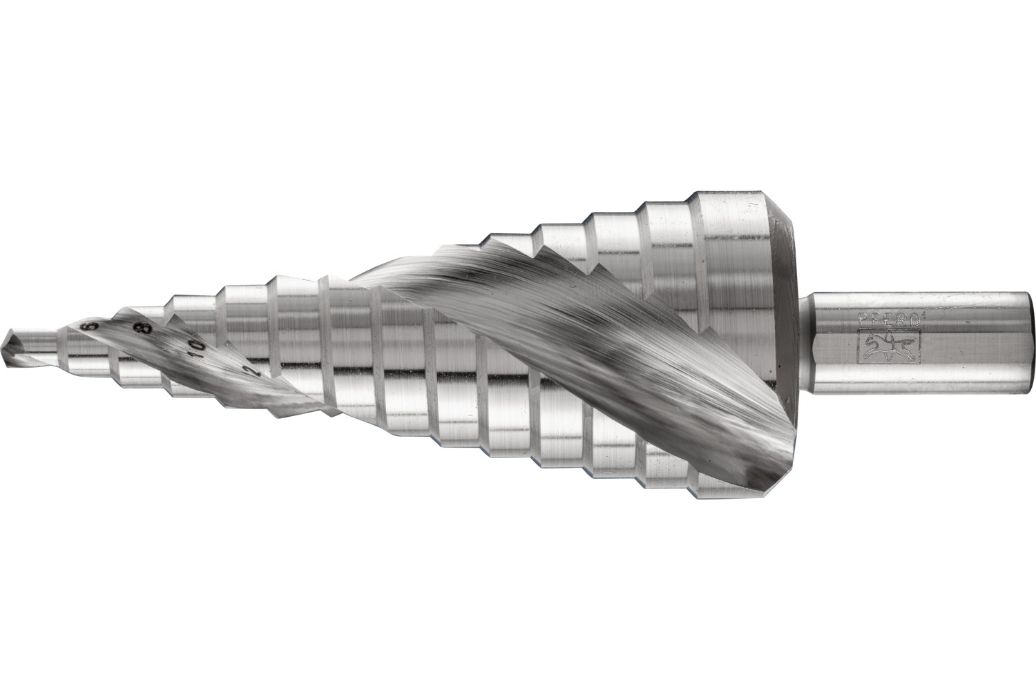 Broca escalonada HSS 14 etapas de perforación Ø 4-30 mm vástago triangular Ø 10 mm