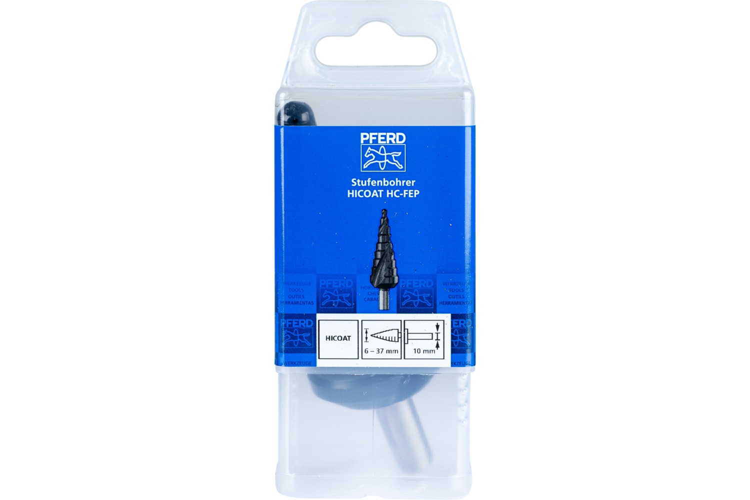 Broca escalonada HSS 12 etapas de perforación Ø 6-37 mm vástago triangular Ø 10 mm revestimiento HICOAT