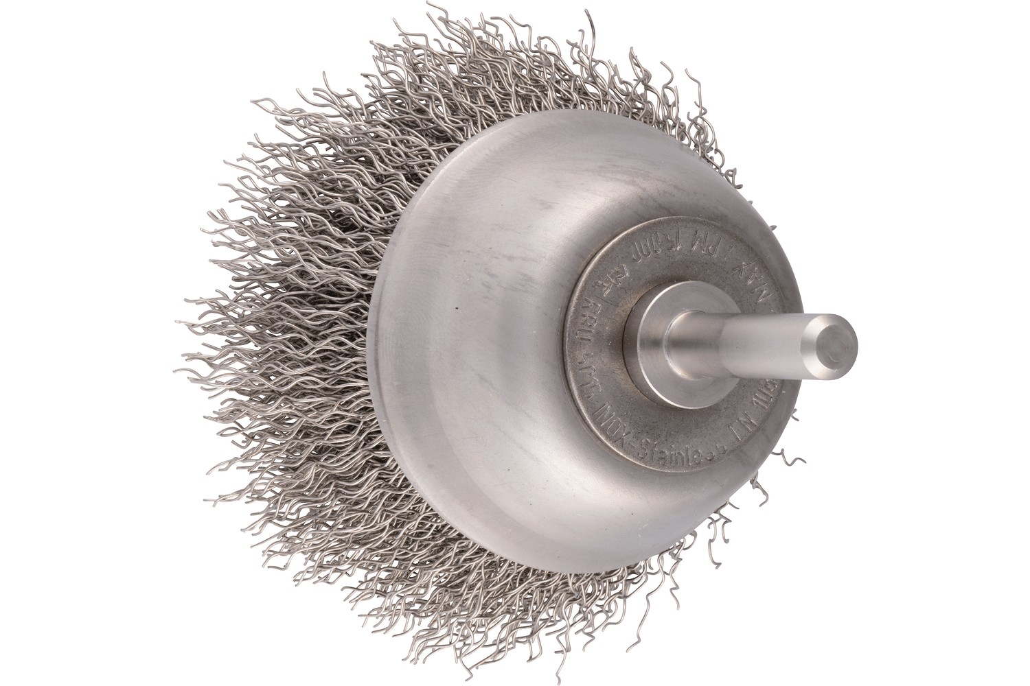 Carda vaso INOX-TOTAL sin trenzar RBUIT Ø 50 mm, mango Ø 6 mm, Ø 0,30 mm alambre de acero inoxidable