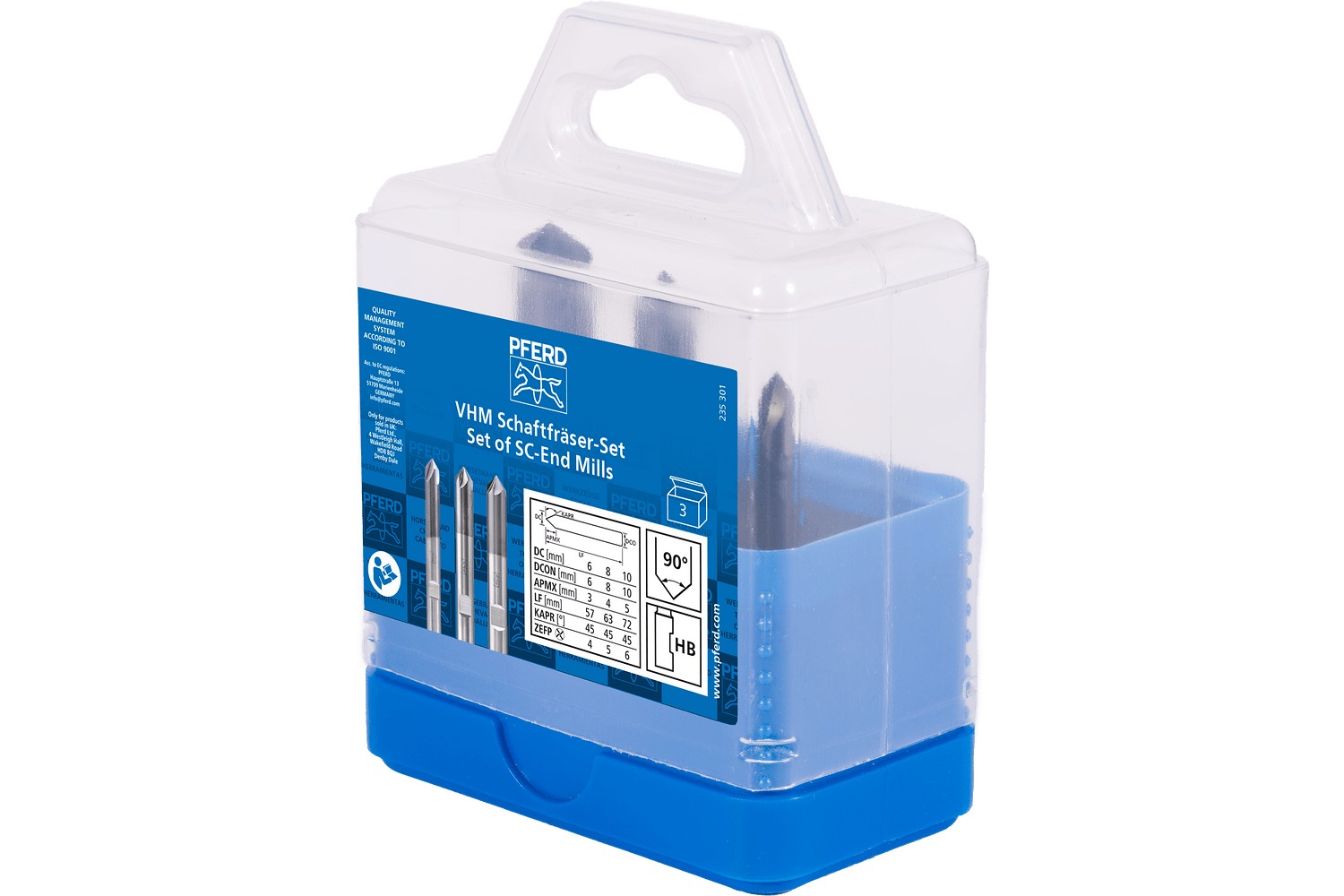 Set de fresas para desbarbar SCM, 3 piezas, ø 6/8/10 mm 90°, mango HB Universal Line, achaflanado y desbarbado