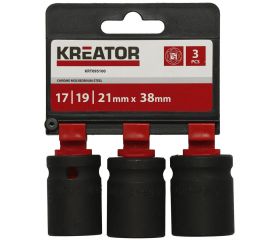 KRT095100 Llaves de vaso de impacto 17-19-21mm 3pz