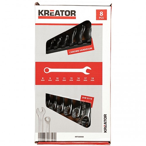 KRT500008 Set llaves  8-19mm combinación 8pcs