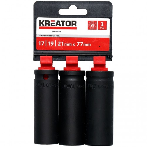 KRT095200 Llaves de vaso de impacto profundo 17-19-21mm 3pz