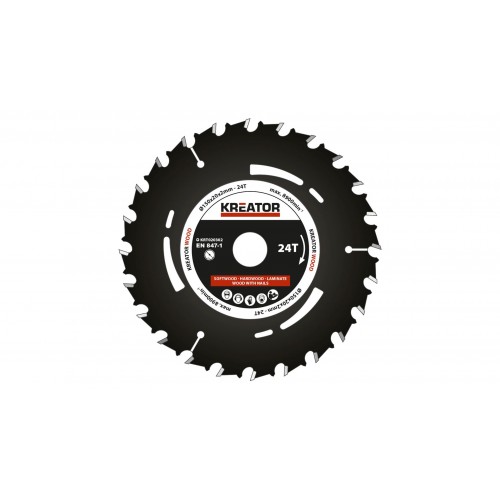 KRT020303 Hoja de sierra circular Ø 160x20x2,0mm 24T