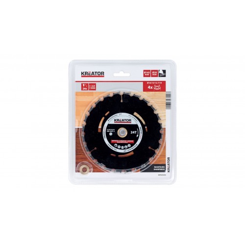 KRT020304 Hoja de sierra circular Ø 165x20x2,0mm 24T