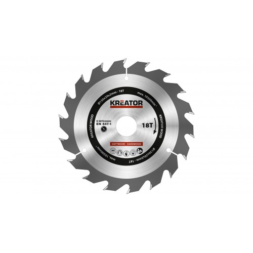 KRT020402 Hoja de sierra circular Ø 130x20x2,0mm 18T