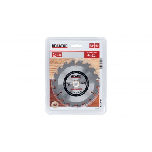 KRT020404 Hoja de sierra circular Ø 140x20x2,0mm 18T