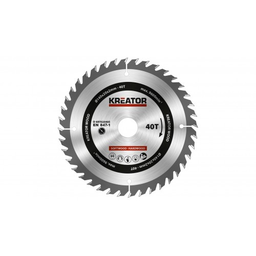 KRT020405 Hoja de sierra circular Ø 140x20x2,0mm 40T