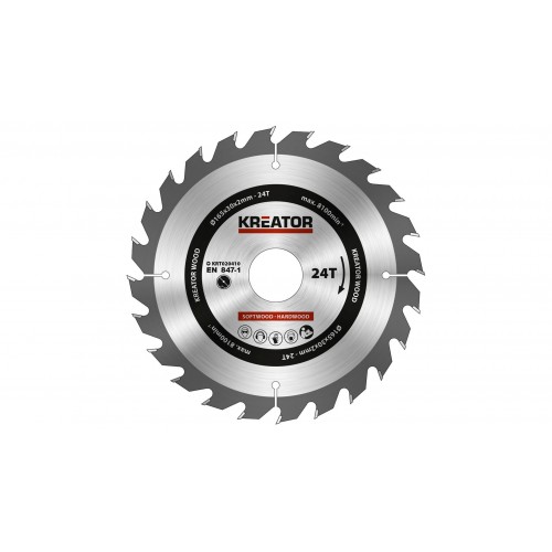KRT020410 Hoja de sierra circular Ø 165x30x2,0mm 24T