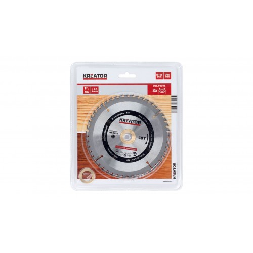 KRT020411 Hoja de sierra circular Ø 165x30x2,0mm 48T