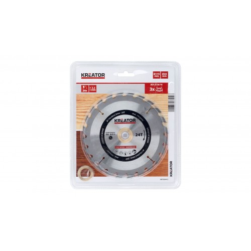 KRT020412 Hoja de sierra circular Ø 170x30x2,2mm 24T