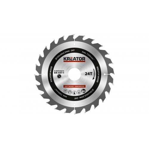 KRT020414 Hoja de sierra circular Ø 185x30x2,2mm 24T