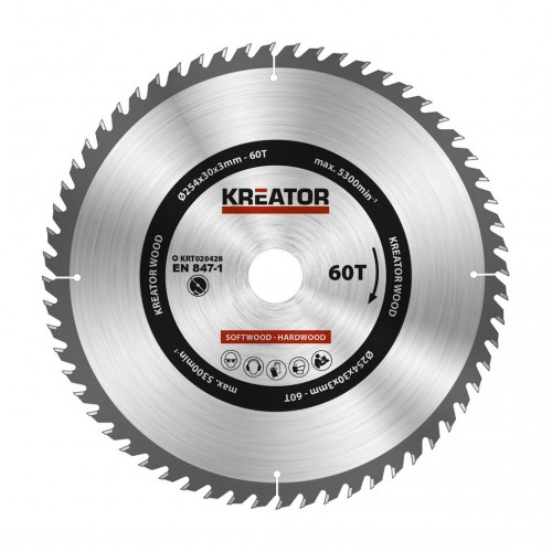 KRT020428 Hoja de sierra circular Ø 254x30x3,0mm 60T