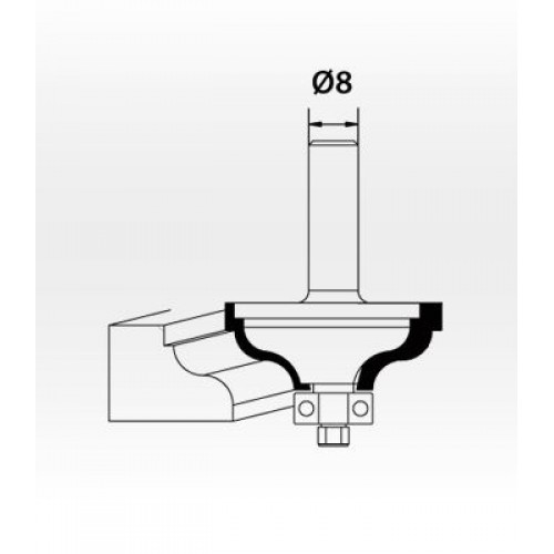 KRT060115 Fresa para molduras r 4,8 rodamiento 1