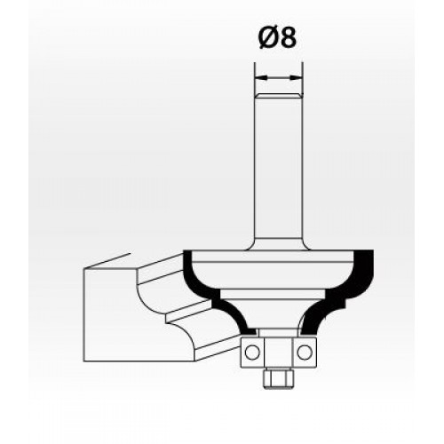 KRT060125 Fresa para molduras r 4,8 rodamiento 2