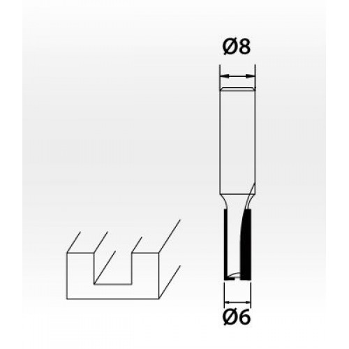 KRT060145 Fresas Fresa recta para ranurar Ø6mm