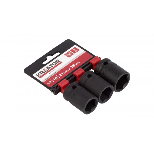 KRT095100 Llaves de vaso de impacto 17-19-21mm 3pz