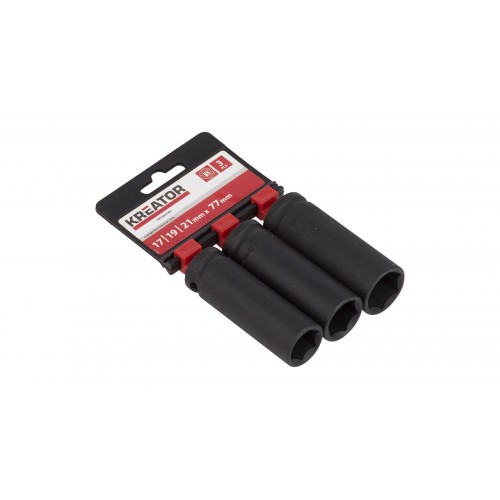 KRT095200 Llaves de vaso de impacto profundo 17-19-21mm 3pz