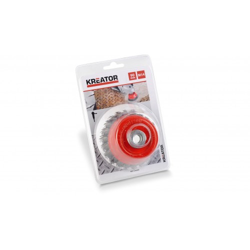 KRT150204 Cepillo metálico copa m14 Ø 90mm acero retorcido