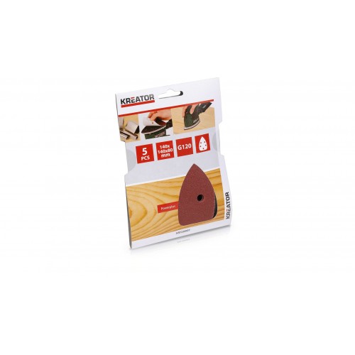 KRT220007 Papel de lija lijadora de mano 140x140x80mm g120 - 5 uds.