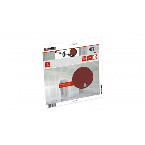 KRT232011 Papel de lija cartón yeso circular Ø 225 g400 5pcs