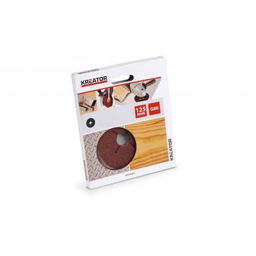 KRT250505 Papel lija amolad. metal/madera Ø 125mm g80 5pcs